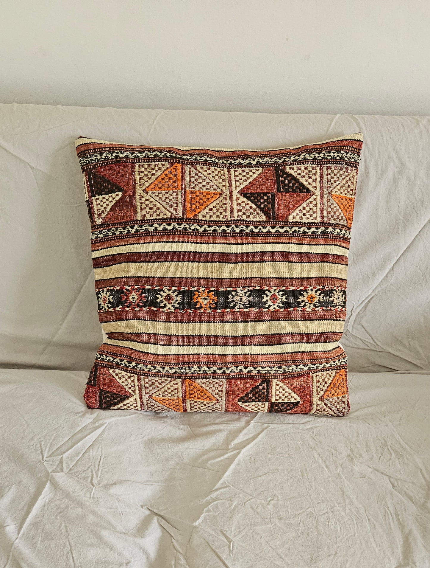 Boho pillow. Woven turkish cushion