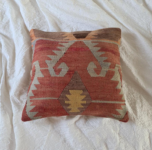 Red tribal Kilim cushion cover