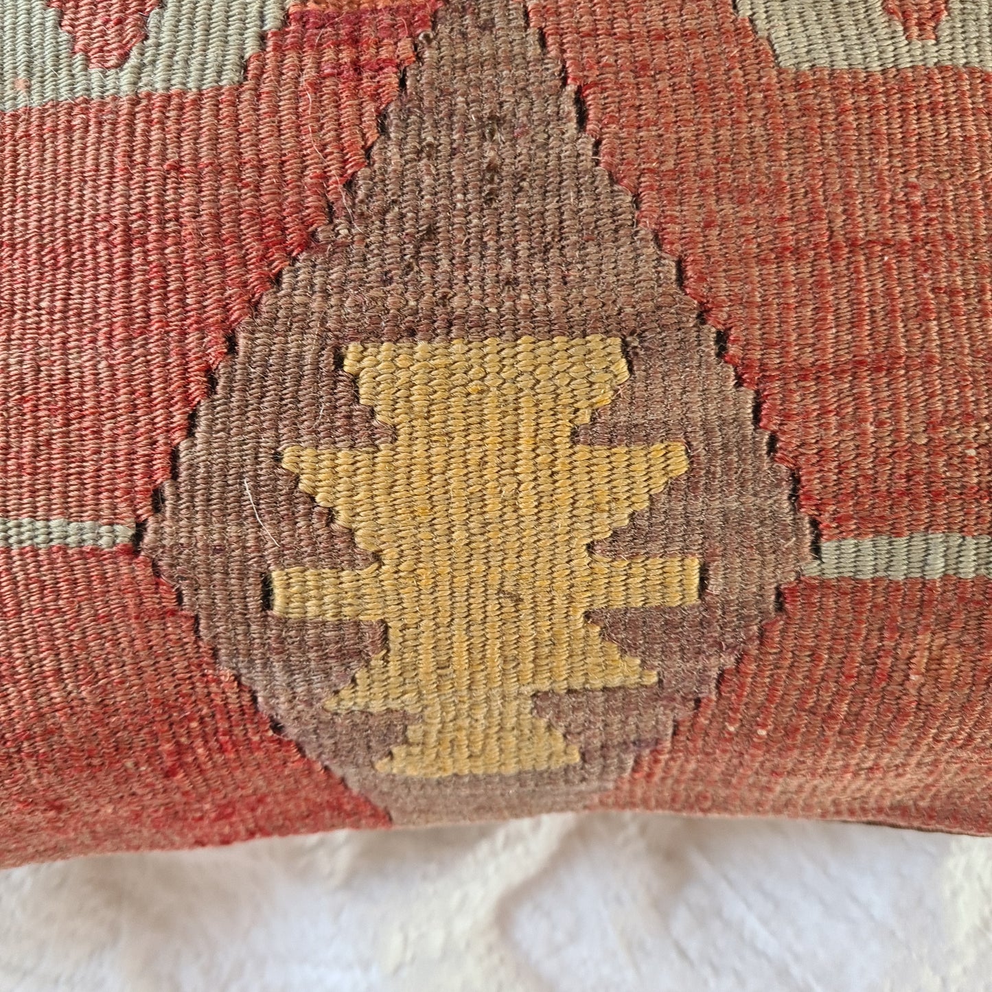 Red tribal Kilim cushion cover