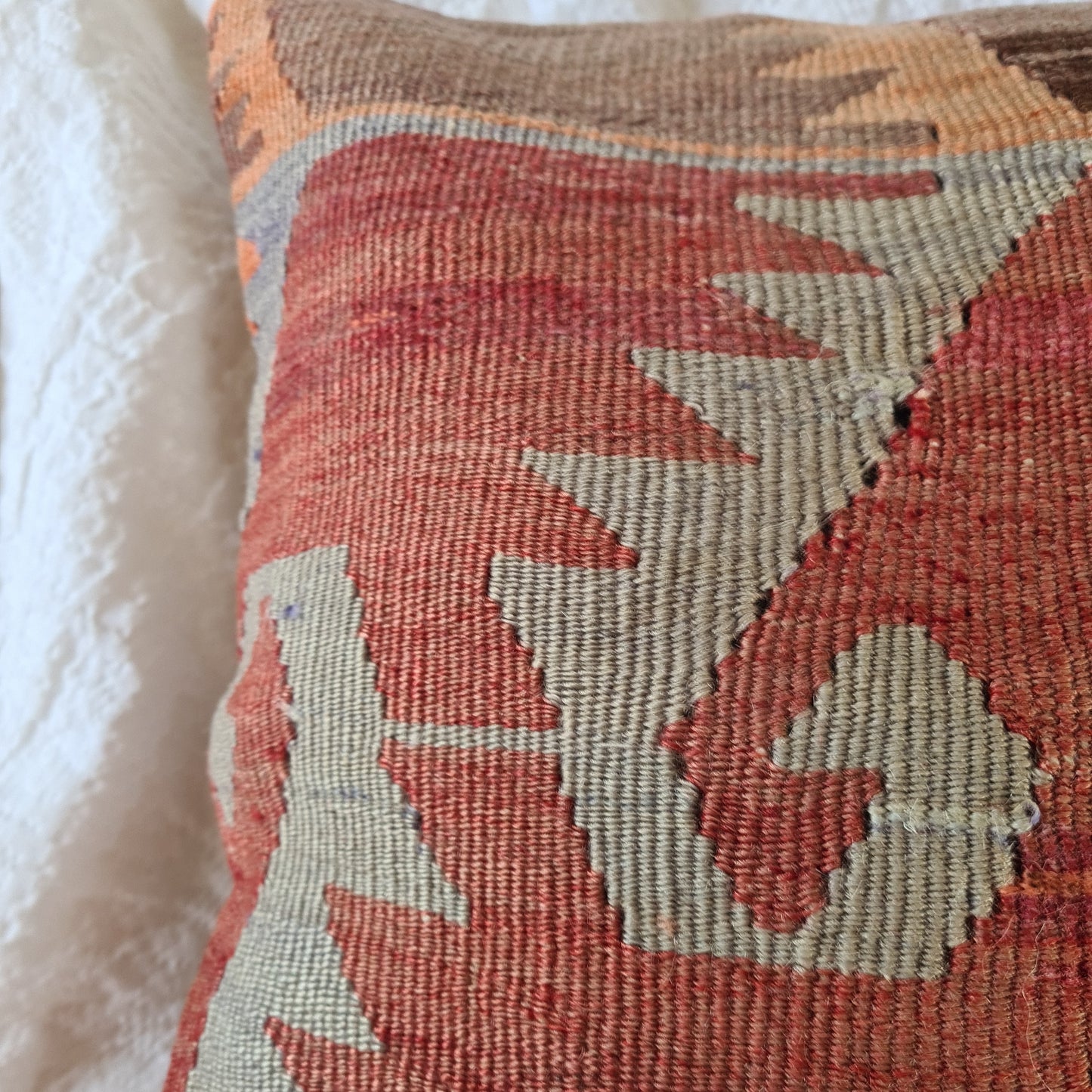 Red tribal Kilim cushion cover