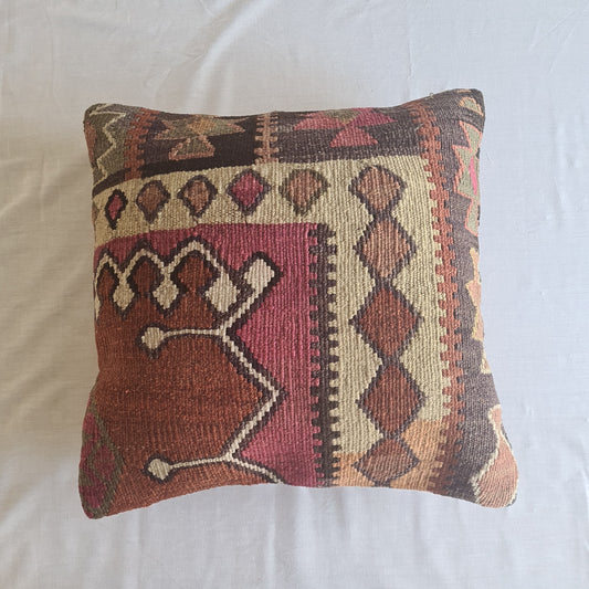 Ethnic pillow. Woven scatter cushion