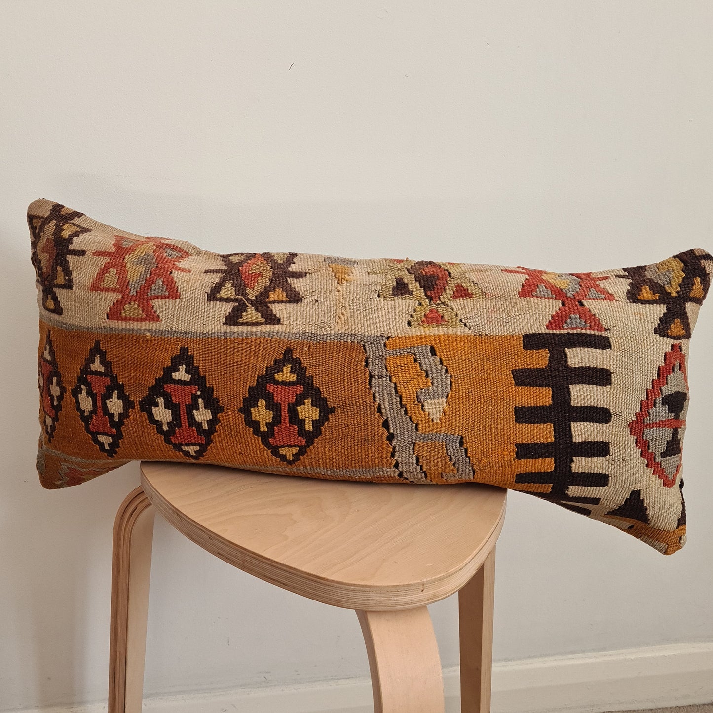 Lumbar kilim cushion cover