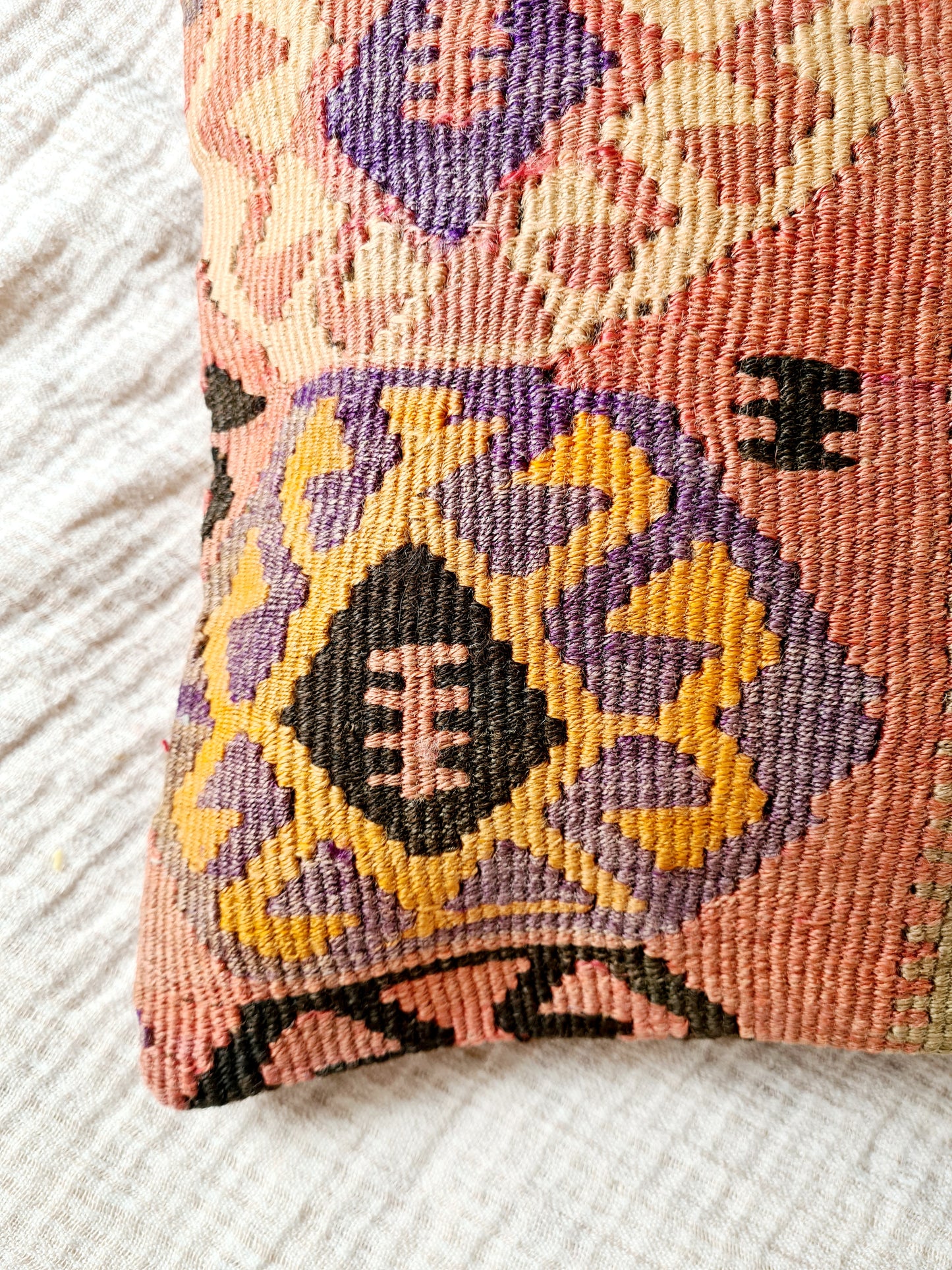 Proper pink tribal kilim cushion cover