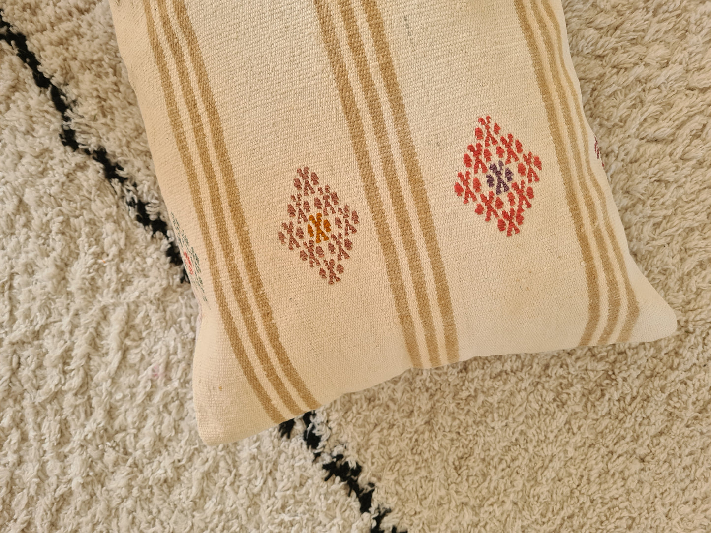 Honey stripe kilim cushion cover