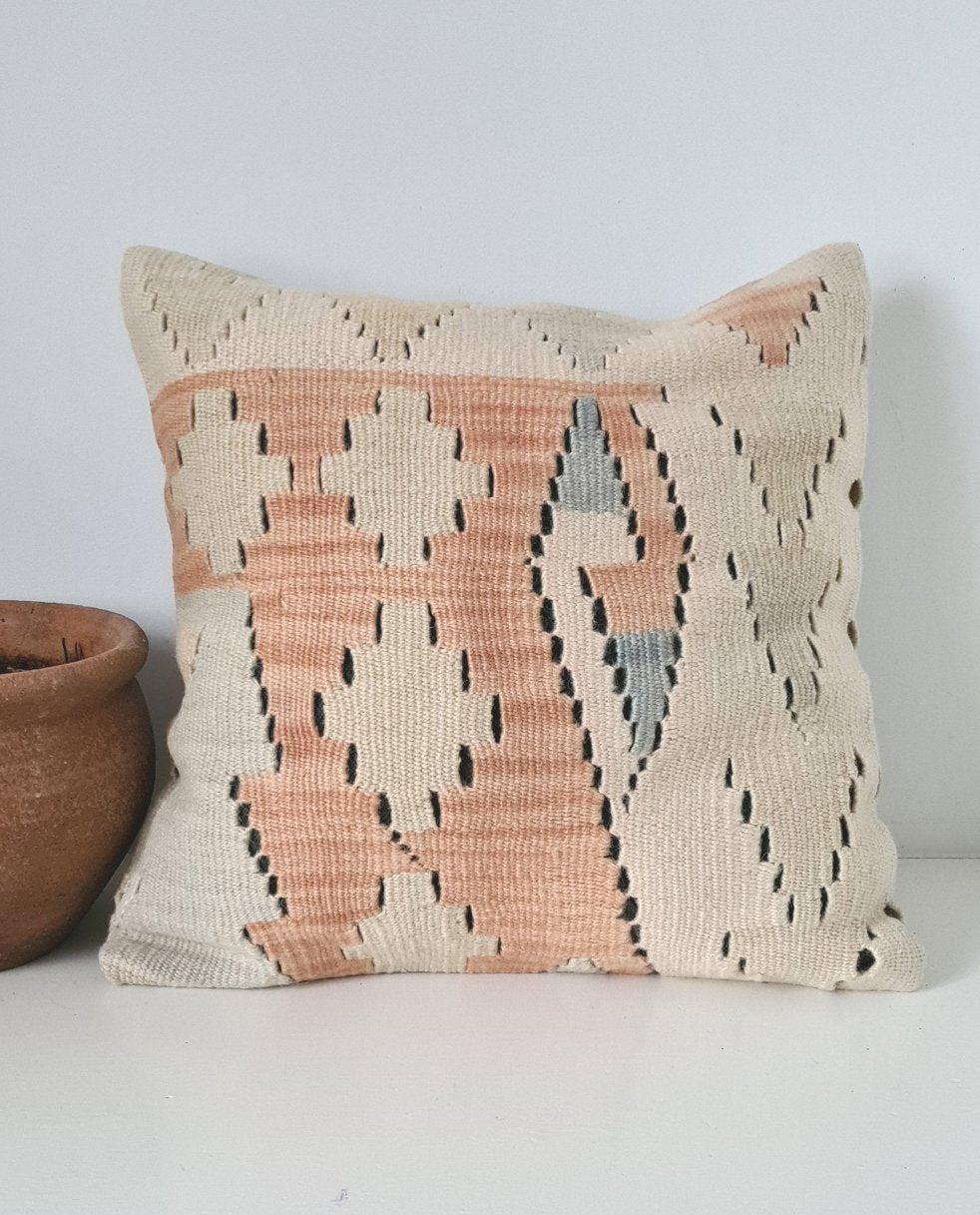 Peachy Kilim cushion cover