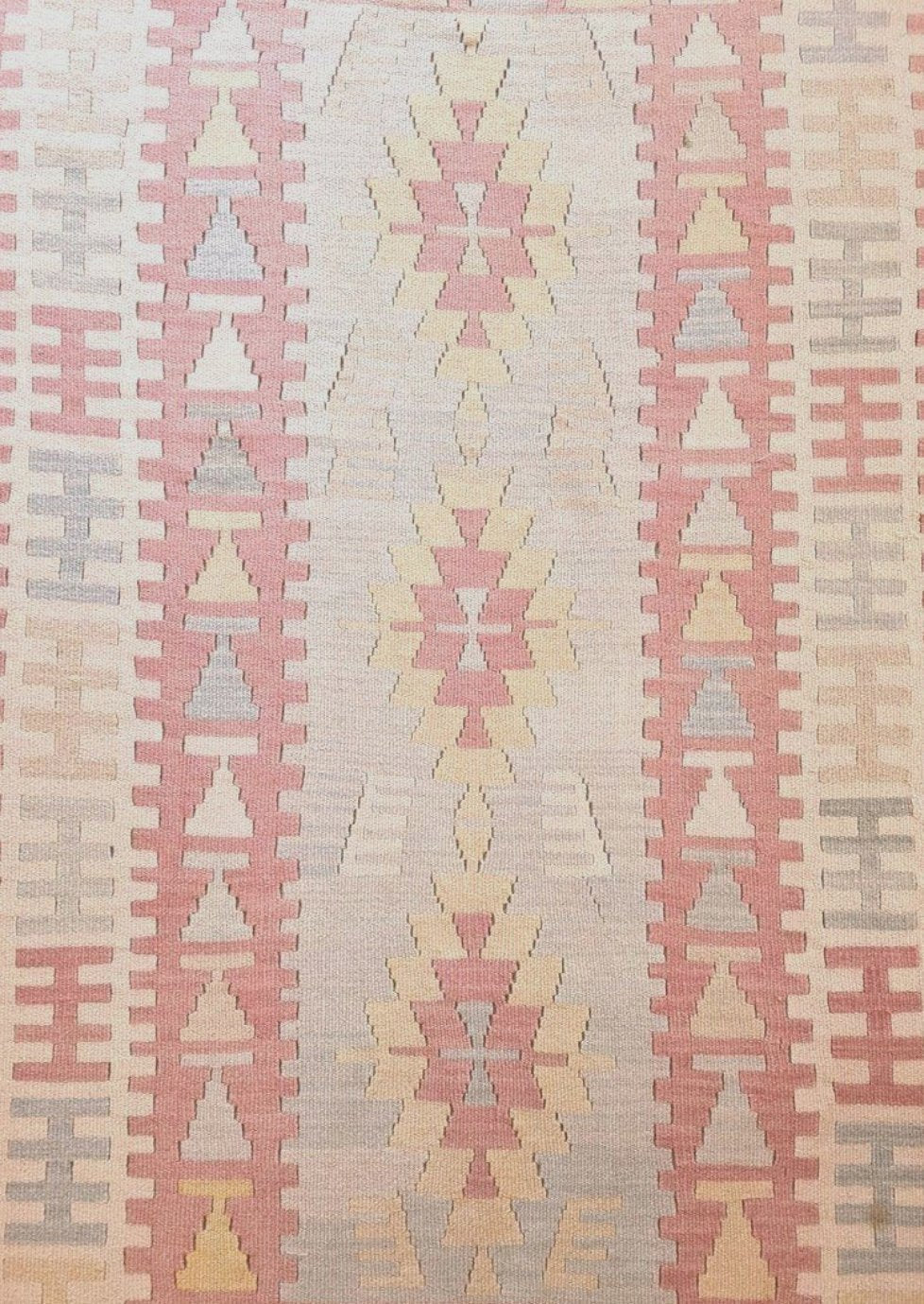 Vintage kilim, pastel  uk, sustainable, wool. Handknotted